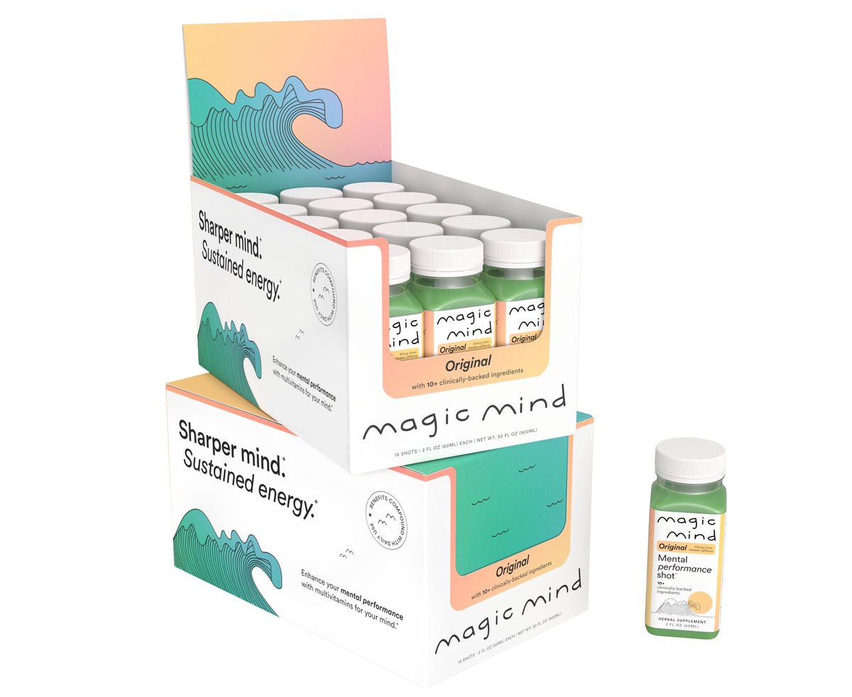 Rise Focus Shot 30-shot pack, two boxes with a bottle